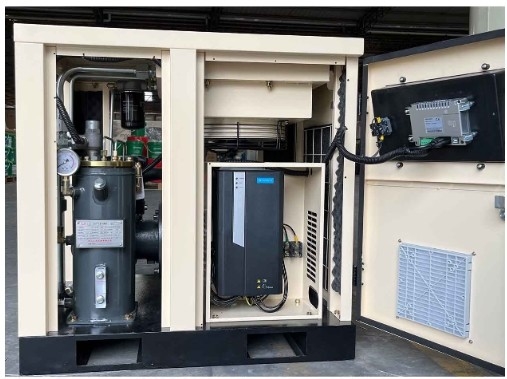 Double Portable Rotary Single Screw Air Compressor 8Bar Direct Connection Type