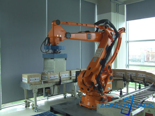 Lay Cartons Plastic Robot Palletizer Machine Fully Automatic Metal