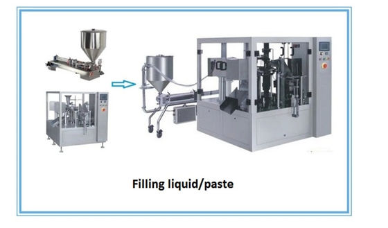 4kw Liquid Sachet Filling Machine Sealing 1500g Pre Made Bags Packing