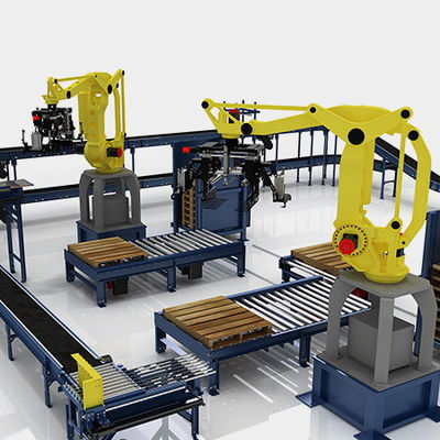 Stacking Robot Palletizer Machine 380V Auto Stretch Wrap Machine