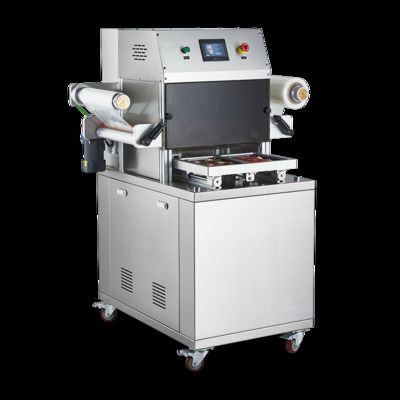 खाद्य ग्रेड 304 स्टेनलेस स्टील के साथ पूरी तरह से स्वचालित वैक्यूम त्वचा एमएपी पैकेजिंग सील मशीन DQ330VSL