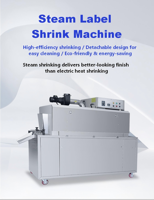 Fully Automatic Electric PLC-Controlled Steam Heat Shrink Wrapping Machine PVC/PET Film Sleeve Wrapper for Beverage Bottles Cans